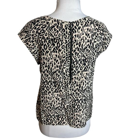 Tucker silk leopard print asymmetrical neck top - Picture 2 of 7